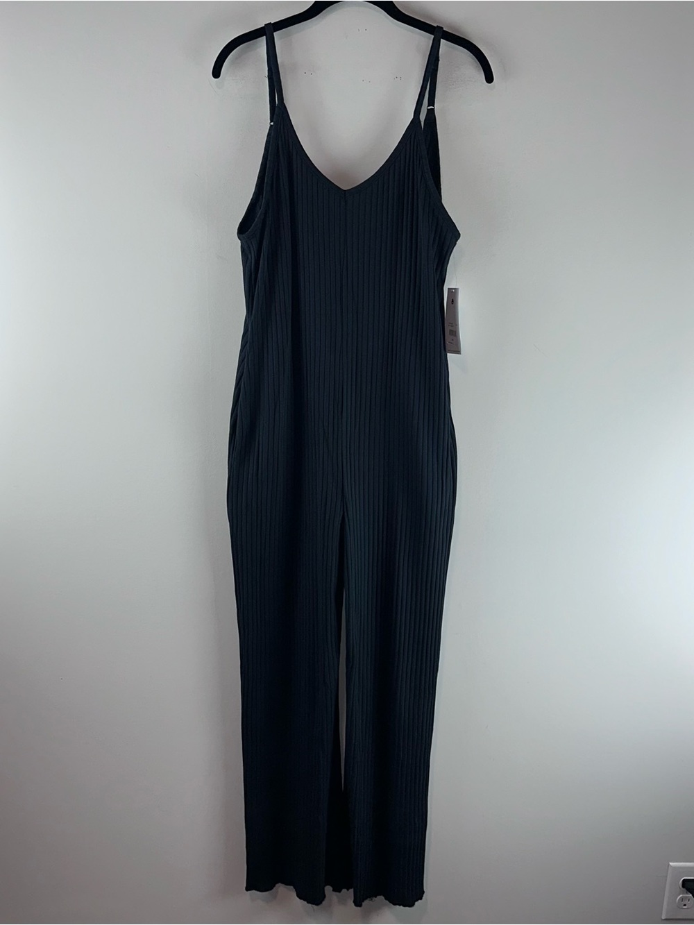 Spiritual Gangster Rib Jumpsuit in Black Women Size M